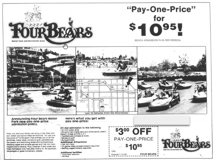 Four Bears Water Park - Old Ad For The Park (newer photo)